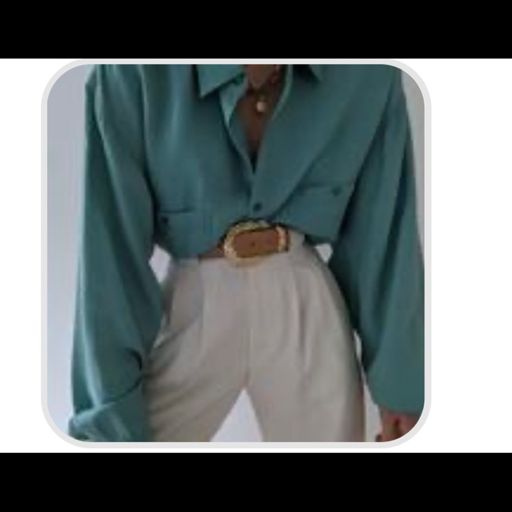 True vintage Aqua Washed silk button up